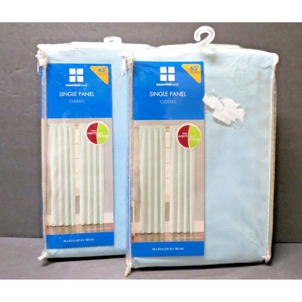 Kmart Essential Home Baby Blue Curtains "Cuddles" Set of 2 Panels 63" NOS